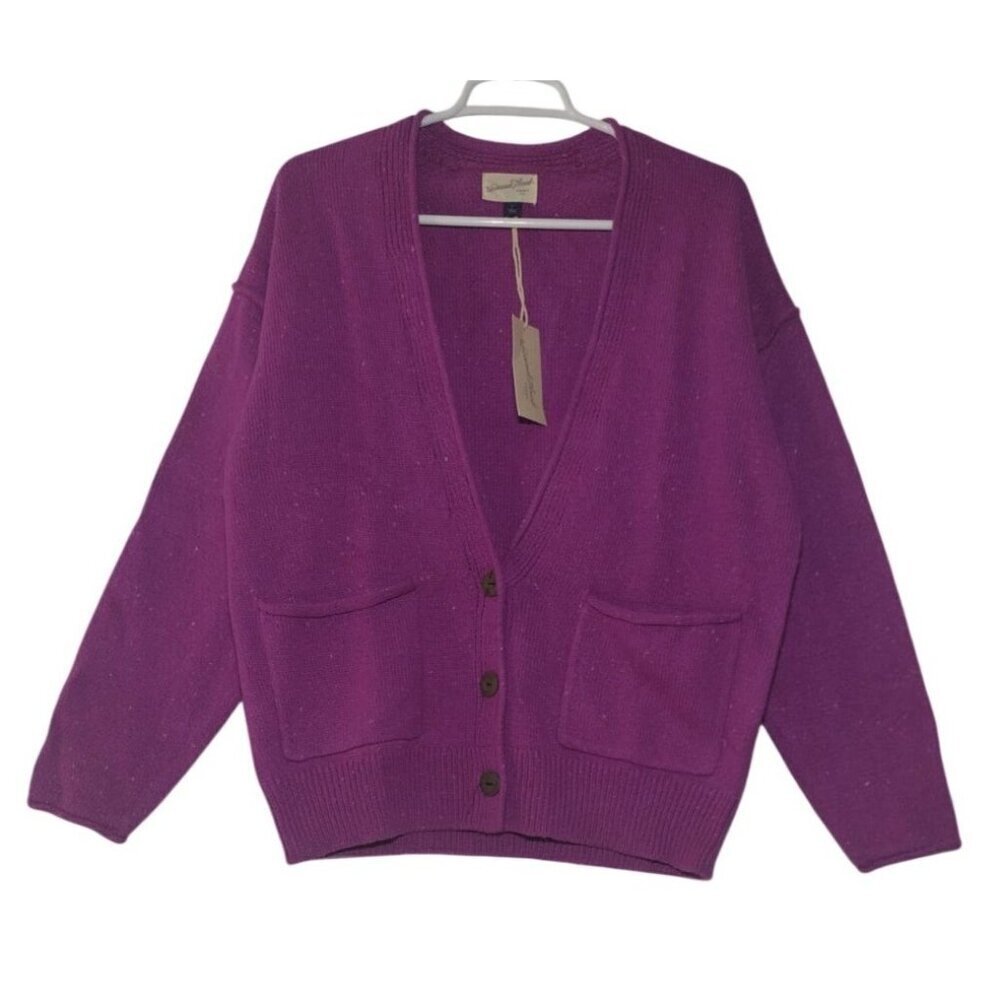Universal Thread Womens Speckled Knit Cardigan Purple Size S Cotton & Acrylic.